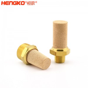 恒歌定制不銹鋼/銅粉氣動元件消音器_消音濾芯降噪耐高溫，應用于真空泵